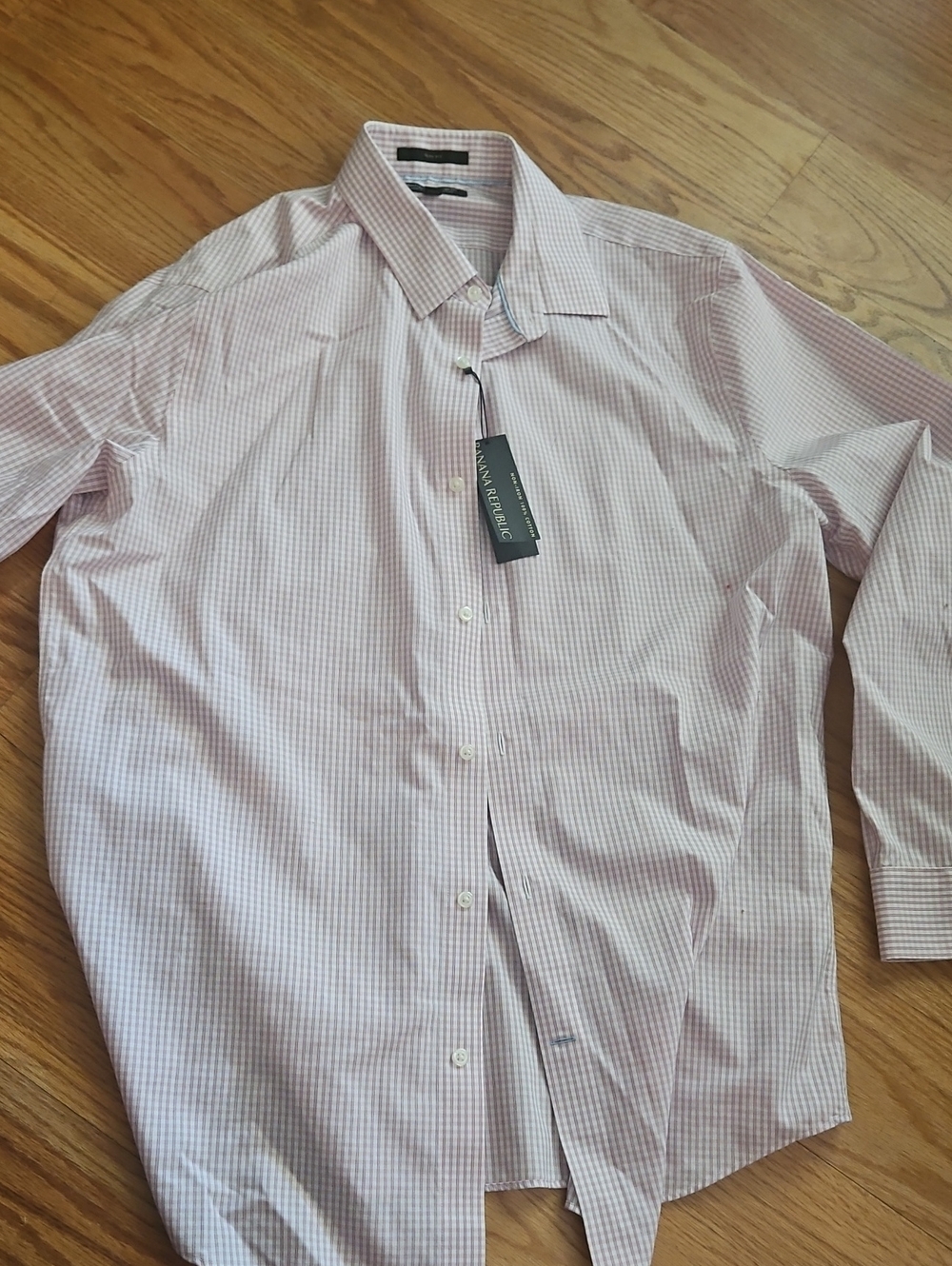 Banana Republic Men’s Pink Gingham Dress Shirt